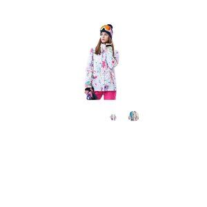 GSOU Snow 10K Waterproof Ski Snowboard Jacket Colorful Paint Splatter Womens Med